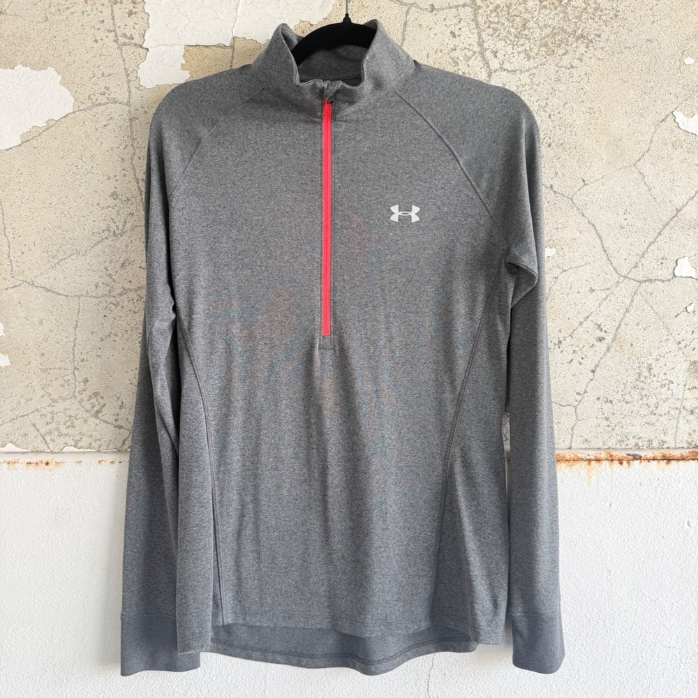 Under Armour Quarter Zip Pullover Women Medium HeatGear Running Long Sleeve Top